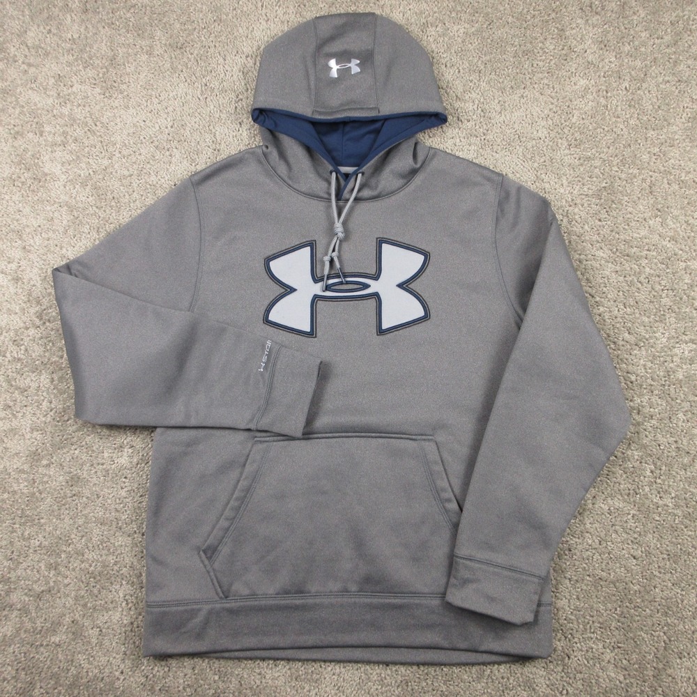 Under‎ Armour Sweater Mens Medium Gray Storm Fleece Pullover Hoodie Sweatshirt
